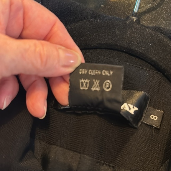 Donna Gray Black Long Line Front Zip Double Pockets Blazer Jacket Size 8 - Picture 10 of 10